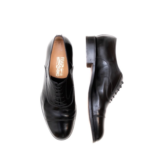 Salvatore Ferragamo Padova Black Calf Leather
Cap Toe Oxford Men's Shoes SZ:11E - Picture 1 of 9